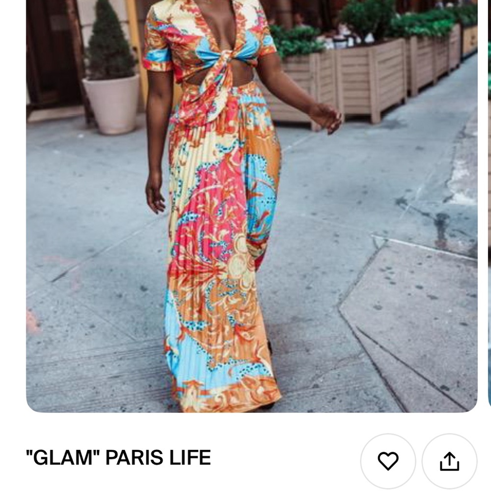Tropical pleated dress